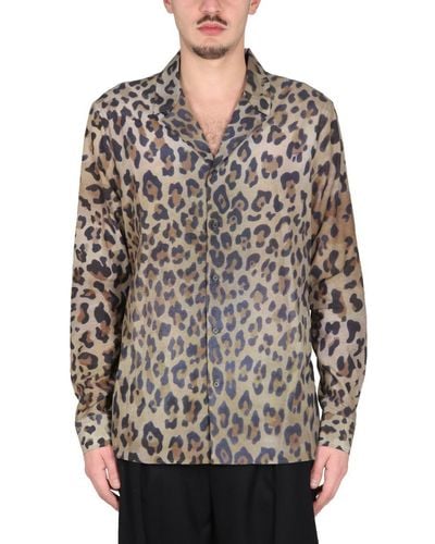Balmain Leopard Printed Pajama Shirt - Black