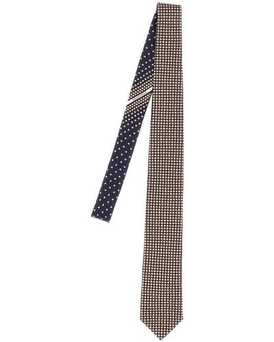 Ferragamo Printed Tie Ties, Papillon - Natural