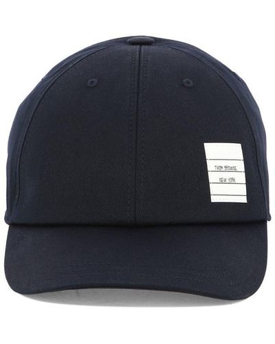 Thom Browne Baseball Cap With Logo Patch - Blue