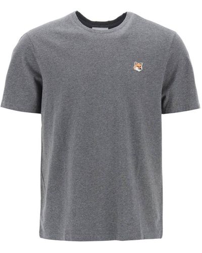 Maison Kitsuné Fox Head T Shirt - Gray
