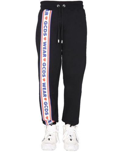 Gcds Jogging Trousers With "Cute Tape" Logo Band - Black
