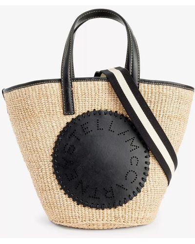 Stella McCartney Abaca Raffia Basket Bag - Black