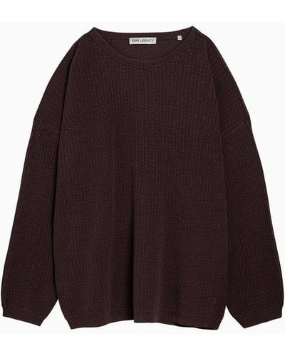Our Legacy Blend Popover Crew-Neck Sweater - Purple