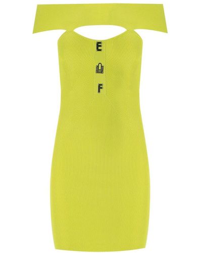 Elisabetta Franchi Cedar Knitted Cut-Out Dress - Green