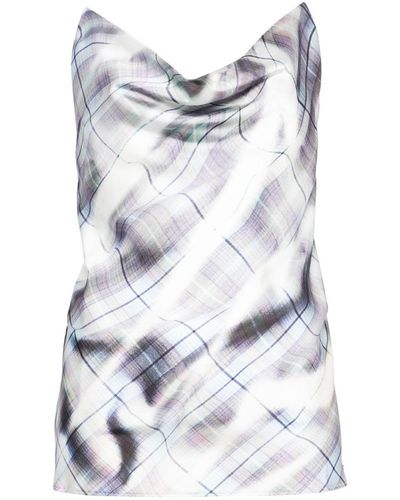 Y. Project Invisible Strap Printed Slip Top - White