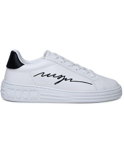 MSGM Leather Sneakers - White