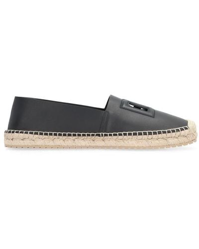 Dolce & Gabbana Leather Espadrilles - Black