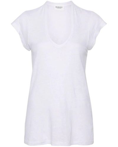 Isabel Marant Zankou Linen T-shirt - White