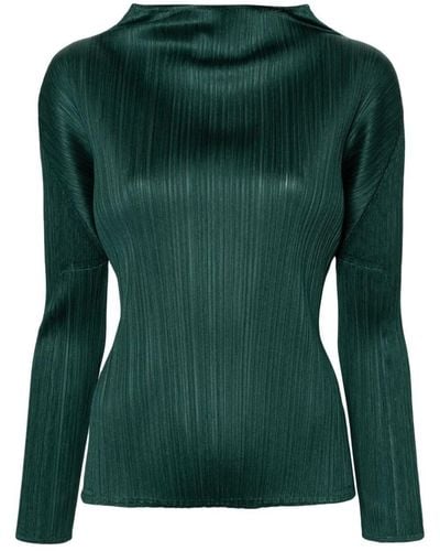 Pleats Please Issey Miyake New Colorful Basics Sweater - Green