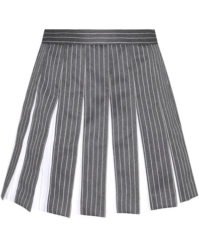 Thom Browne And Cotton-Wool Blend Skirt - Grey