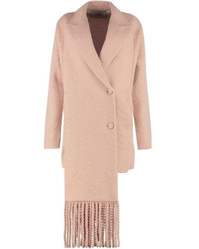 Fendi Double-Breasted Knit Jacket - Pink