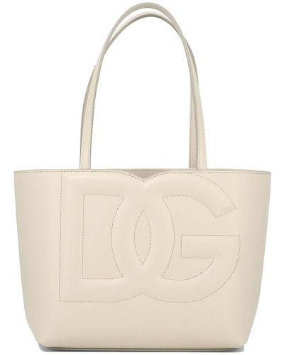 Dolce & Gabbana Tote Bag With Logo - Natural