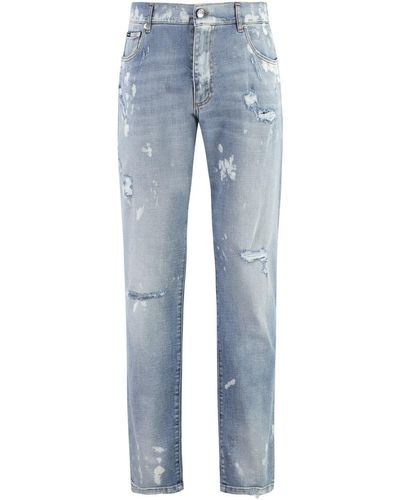 Dolce & Gabbana 5-pocket Slim Fit Jeans - Blue