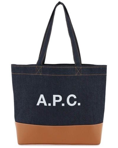 A.P.C. Axel E/W Tote Bag - Blue