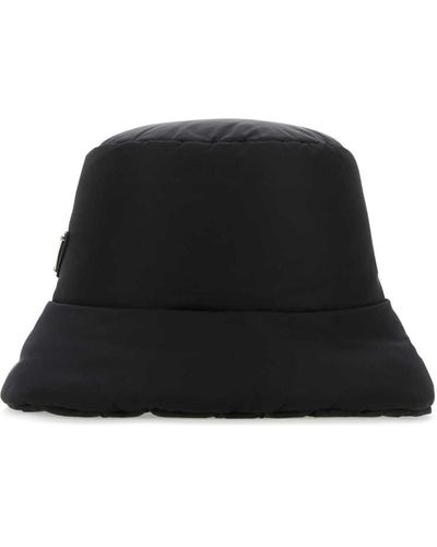 Prada Re-nylon Logo-plaque Bucket Hat - Black