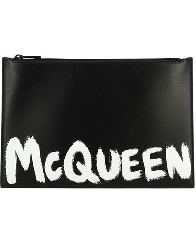 Alexander McQueen "Mcqueen Graffiti" Clutch - Black