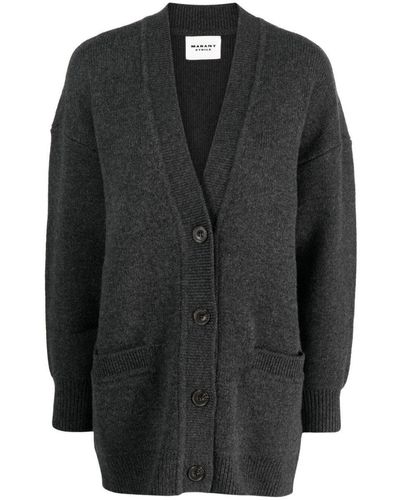 Isabel Marant Leane V-neck Fine-knit Cardigan - Black