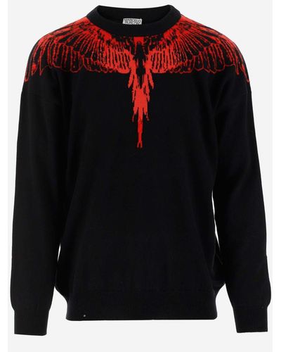 Marcelo Burlon Cashmere Blend Sweater With Print - Black
