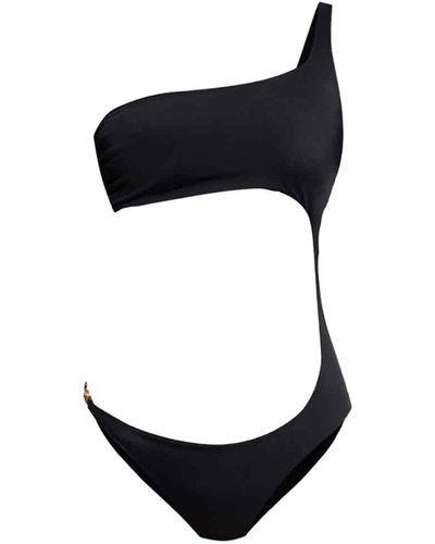 Versace One-shoulder Swimsuit - Black