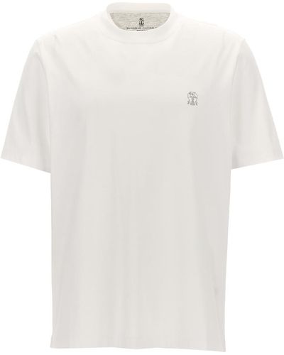 Brunello Cucinelli Logo T-Shirt - White