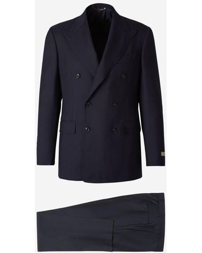 Canali Cashmere Plain Suit - Blue