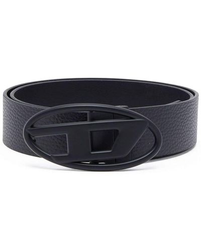 DIESEL B-1dr Logo-buckle Leather Belt - Black