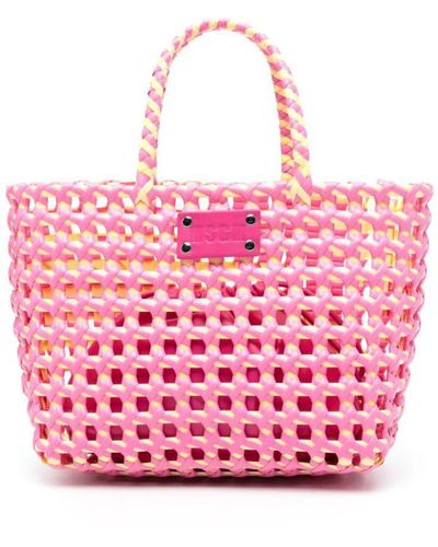 MSGM Woven Tote Bags - Pink