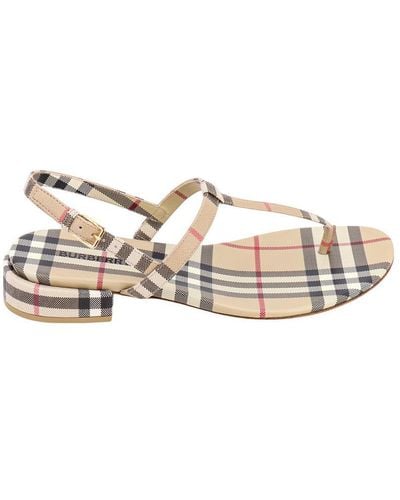 Burberry Leather Sandals - Natural