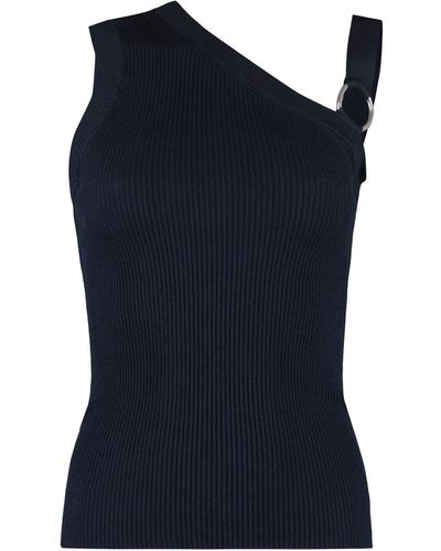 Boutique Moschino Ribbed Knit Top - Blue