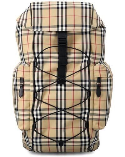 Burberry Murray Archive Check Drawstring Fasten Backpack - Metallic