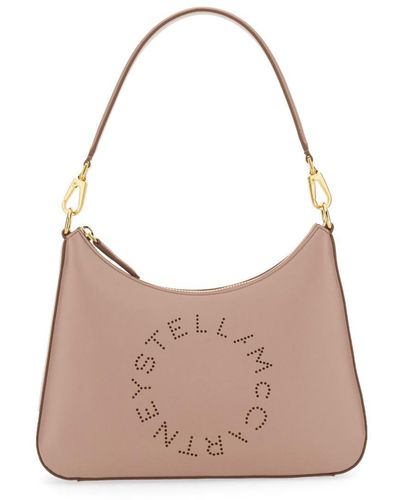 Stella McCartney Small Shoulder Bag With Logo - Gray