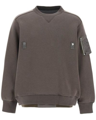 Sacai Double Hem Sweatshirt - Grey