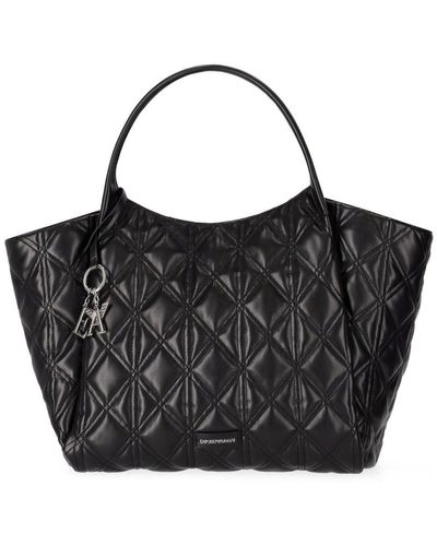 Emporio Armani Quilted Shopping Bag - Black