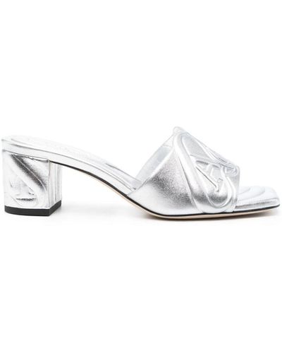 Alexander McQueen Metallic Leather Heel Sandals