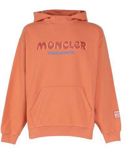 Moncler Genius Soft Raffia Logo Hoodie - Orange