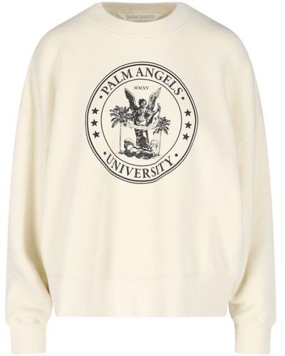 Allover Monogram Jacquard Sweater in neutrals - Palm Angels® Official