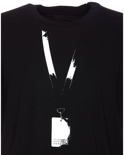 MM6 by Maison Martin Margiela Men's Backstage Pass Print T-shirt - Black