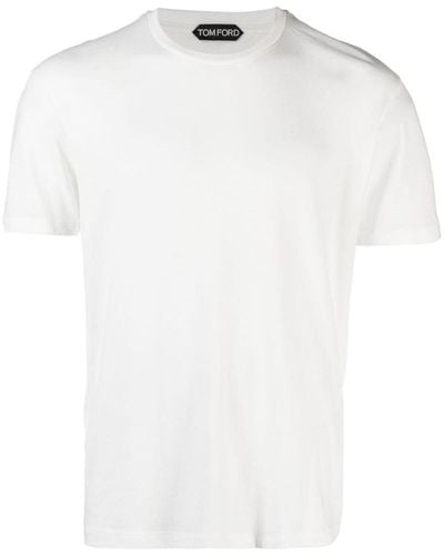 Tom Ford Mélange-effect Short-sleeve T-shirt - White