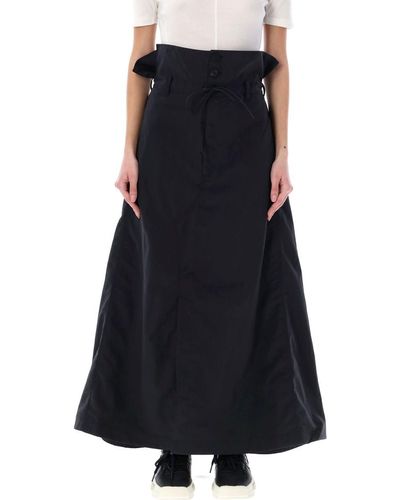 Y-3 Paper-Bag Long Skirt - Black