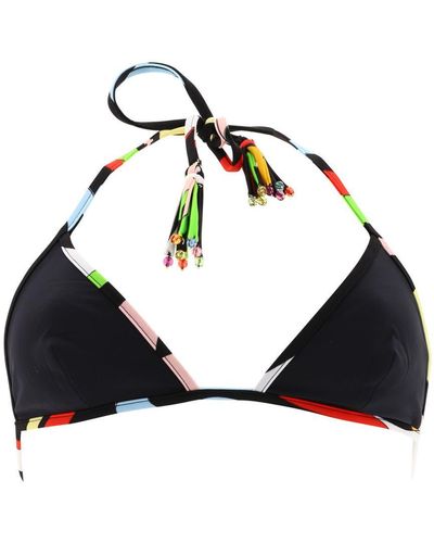 Emilio Pucci Marmo Printed Bikini Top - Black