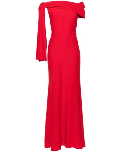 Alexander McQueen Draped Off-shoulder Dress Clothing - Red