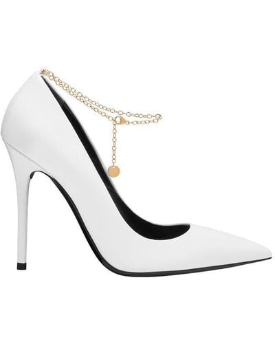 Tom Ford 110mm Patent Leather Pumps - White