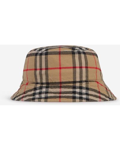 Burberry Vintage Check Cotton Bucket Hat - Brown