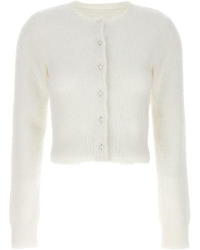 Maison Margiela Pearl Buttons Cardigan Jumper, Cardigans - White