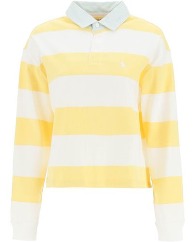 Polo Ralph Lauren Cropped Striped Polo Shirt - Yellow