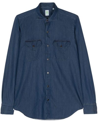 Finamore 1925 Slim Fit Shirt - Blue