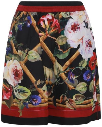 Dolce & Gabbana Multicolour Silk Shorts