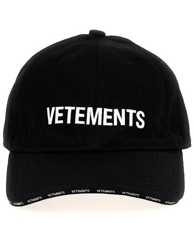 Vetements Logo Cap Hats - Black