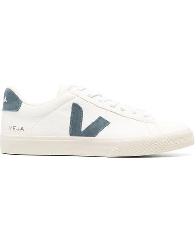 Veja Campo Logo-stitched Low Top Leather Sneakers - White