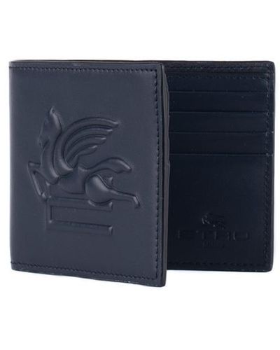 Etro Blue Embossed Logo Wallet